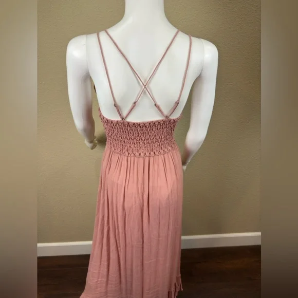NWT FP Free People One Adella Maxi Slip Dress $128 Rose Pink - Picture 9 of 12